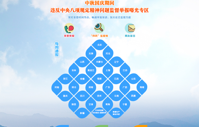 中央纪委监察部网站推出中秋国庆期间监督举报曝光专区