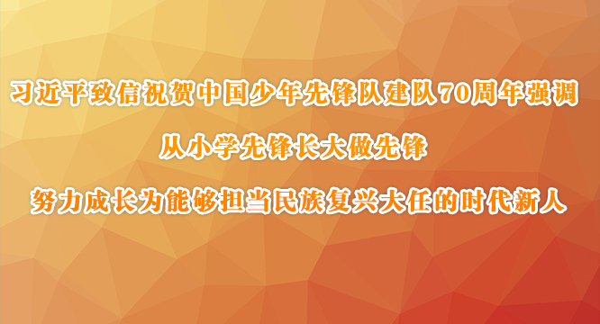 习近平致信祝贺中国少年先锋队建队70周年